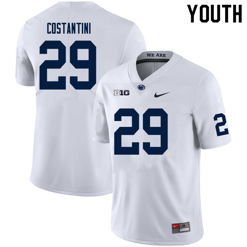Youth #29 Sebastian Costantini Penn State Nittany Lions College Football Jerseys Sale-White